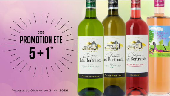 Offre spéciale mai : 5+1 sur nos blancs et rosés du 01er au 31 mai 2026